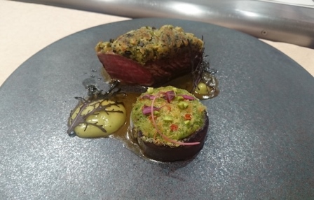 Filet d'agneau granite aux olives