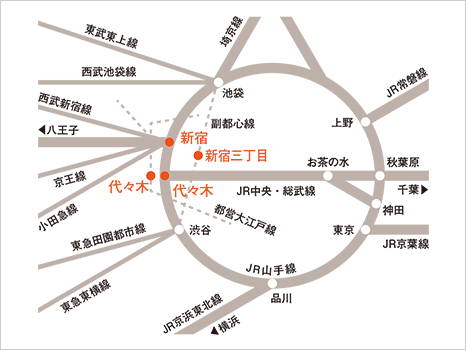 服部栄養専門学校周辺路線図